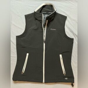 Storm Black Vest with White Zipper Details
